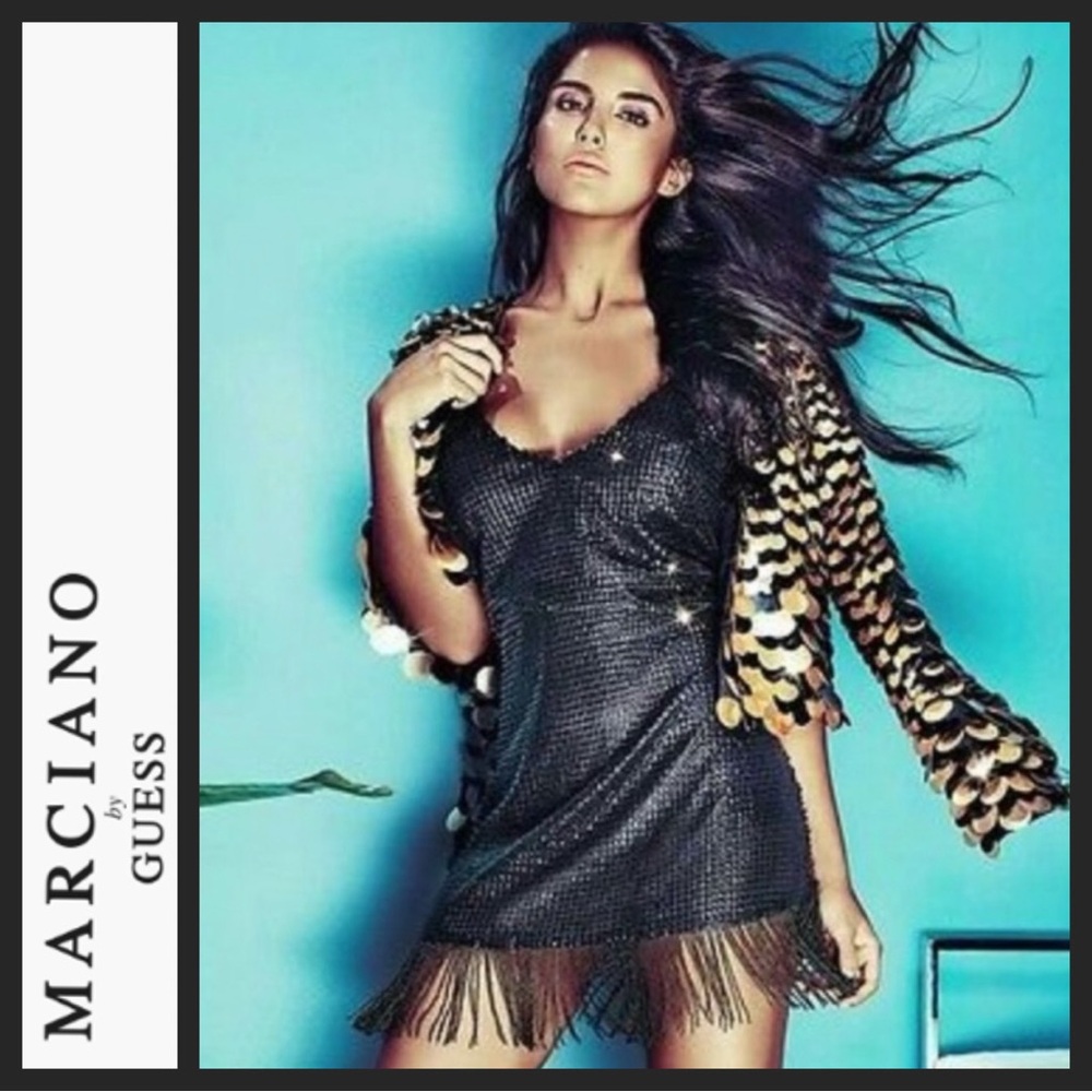 NWT Marciano Adderley Fringe Dress